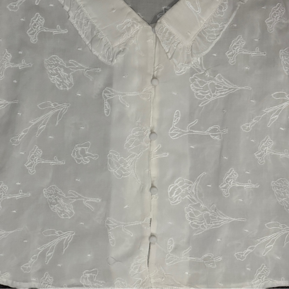 BB DAKOTA Steve Madden White Women's Nobodys Baby Top Size Large - Picture 5 of 10